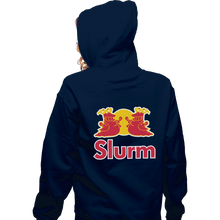 Load image into Gallery viewer, Shirts Pullover Hoodies, Unisex / Small / Navy Slurm Energy Drink
