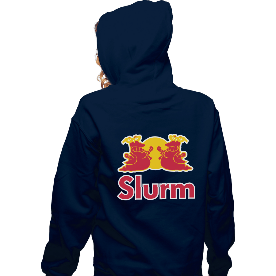 Shirts Pullover Hoodies, Unisex / Small / Navy Slurm Energy Drink