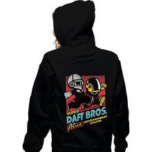 Load image into Gallery viewer, Secret_Shirts Zippered Hoodies, Unisex / Small / Black Super Daft Bros
