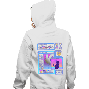 Daily_Deal_Shirts Zippered Hoodies, Unisex / Small / White Moon Aesthetic