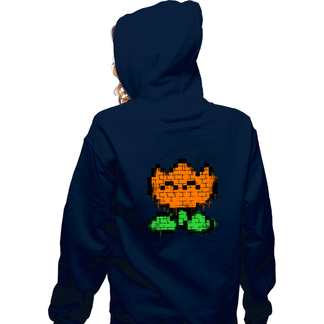 Secret_Shirts Zippered Hoodies, Unisex / Small / Navy Flower Graffiti