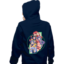 Load image into Gallery viewer, Daily_Deal_Shirts Zippered Hoodies, Unisex / Small / Navy Robot Hearts
