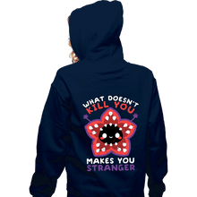 Load image into Gallery viewer, Secret_Shirts Zippered Hoodies, Unisex / Small / Navy Makes You Stranger
