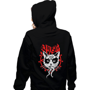 Shirts Zippered Hoodies, Unisex / Small / Black Black Metal Cat