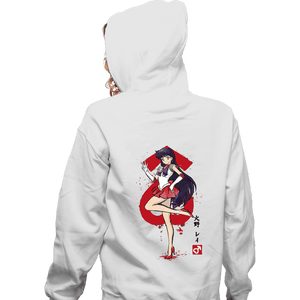 Daily_Deal_Shirts Zippered Hoodies, Unisex / Small / White Mars Sumi-e