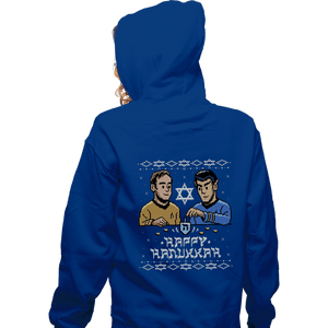 Daily_Deal_Shirts Zippered Hoodies, Unisex / Small / Royal Blue Celebrate Hanukkah