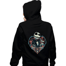 Load image into Gallery viewer, Daily_Deal_Shirts Zippered Hoodies, Unisex / Small / Black Heart Jack Skellington
