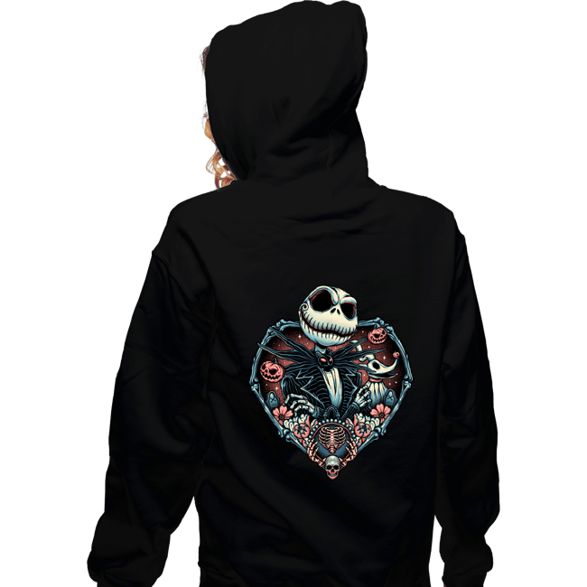 Daily_Deal_Shirts Zippered Hoodies, Unisex / Small / Black Heart Jack Skellington