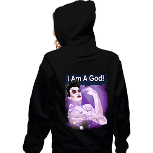 Daily_Deal_Shirts Zippered Hoodies, Unisex / Small / Black I Am A God!