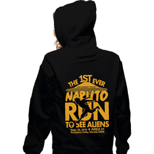 Shirts Zippered Hoodies, Unisex / Small / Black Naruto Run For Aliens