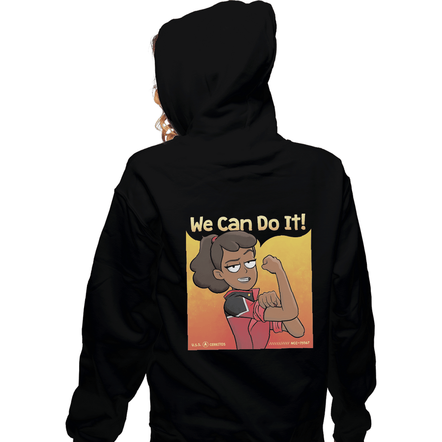 Shirts Zippered Hoodies, Unisex / Small / Black Lower Decks Can Do It