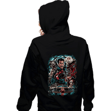 Load image into Gallery viewer, Daily_Deal_Shirts Zippered Hoodies, Unisex / Small / Black Kicking The Devil
