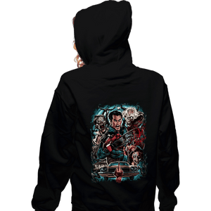 Daily_Deal_Shirts Zippered Hoodies, Unisex / Small / Black Kicking The Devil