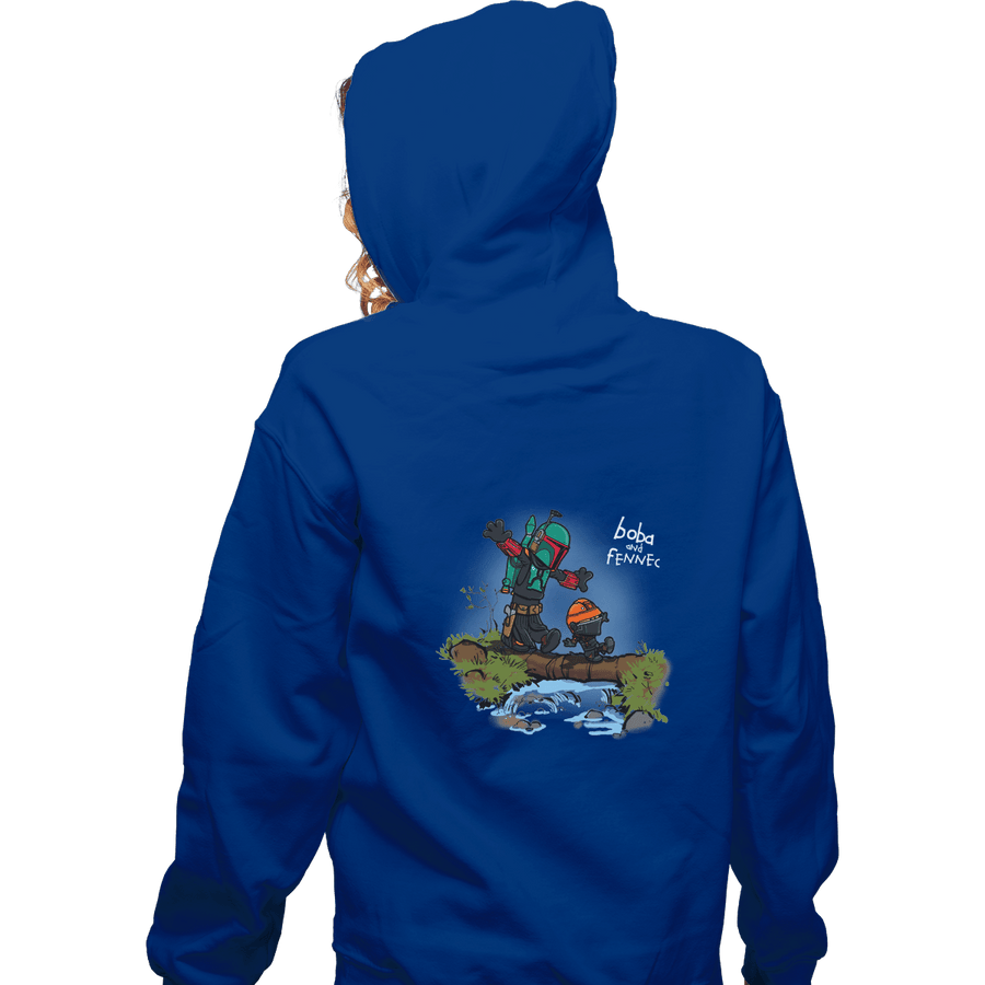 Shirts Zippered Hoodies, Unisex / Small / Royal Blue Boba And Fennec