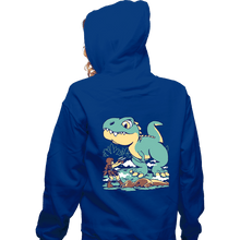 Load image into Gallery viewer, Shirts Zippered Hoodies, Unisex / Small / Royal Blue T Rex Surprise

