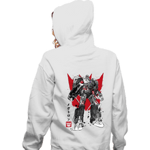 Load image into Gallery viewer, Daily_Deal_Shirts Zippered Hoodies, Unisex / Small / White Destruction Sumi-e
