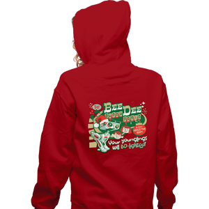 Daily_Deal_Shirts Zippered Hoodies, Unisex / Small / Red Buddy Droid