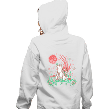 Load image into Gallery viewer, Secret_Shirts Zippered Hoodies, Unisex / Small / White Wolf Blossoming Breeze

