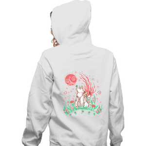 Secret_Shirts Zippered Hoodies, Unisex / Small / White Wolf Blossoming Breeze