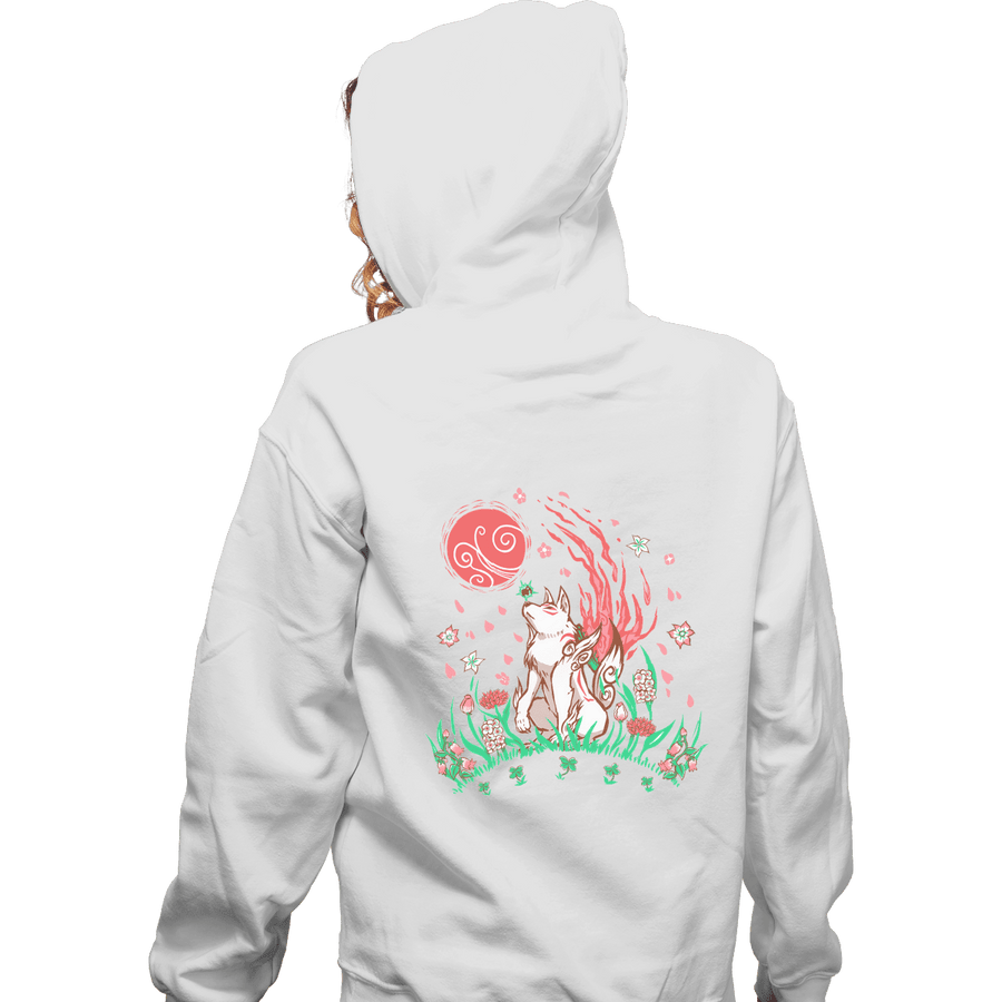 Secret_Shirts Zippered Hoodies, Unisex / Small / White Wolf Blossoming Breeze