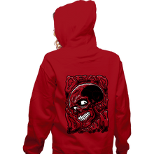 Load image into Gallery viewer, Daily_Deal_Shirts Zippered Hoodies, Unisex / Small / Red Dead By Dawn Skull
