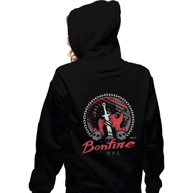Shirts Zippered Hoodies, Unisex / Small / Black Bonfire Moonlight