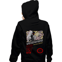 Load image into Gallery viewer, Secret_Shirts Zippered Hoodies, Unisex / Small / Black Super Despair Fighter
