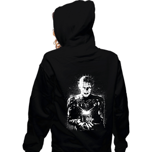 Daily_Deal_Shirts Zippered Hoodies, Unisex / Small / Black Hell Splatter