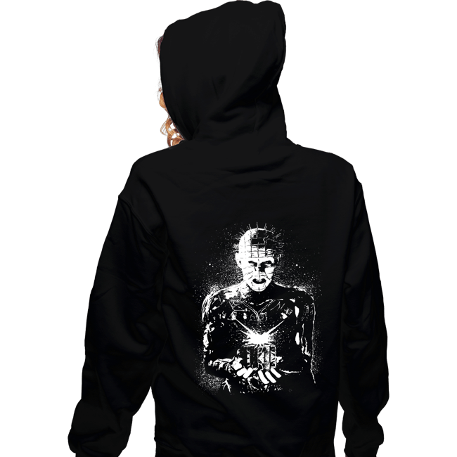 Daily_Deal_Shirts Zippered Hoodies, Unisex / Small / Black Hell Splatter