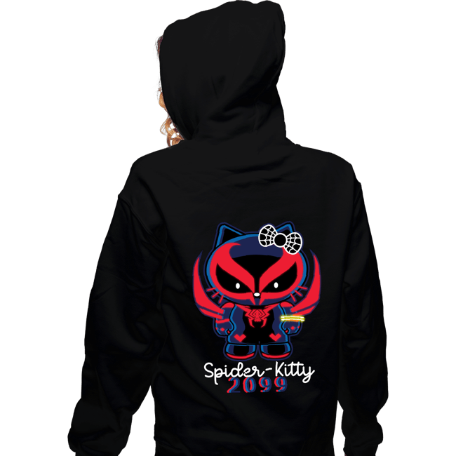 Secret_Shirts Zippered Hoodies, Unisex / Small / Black Spider Kitty 2099