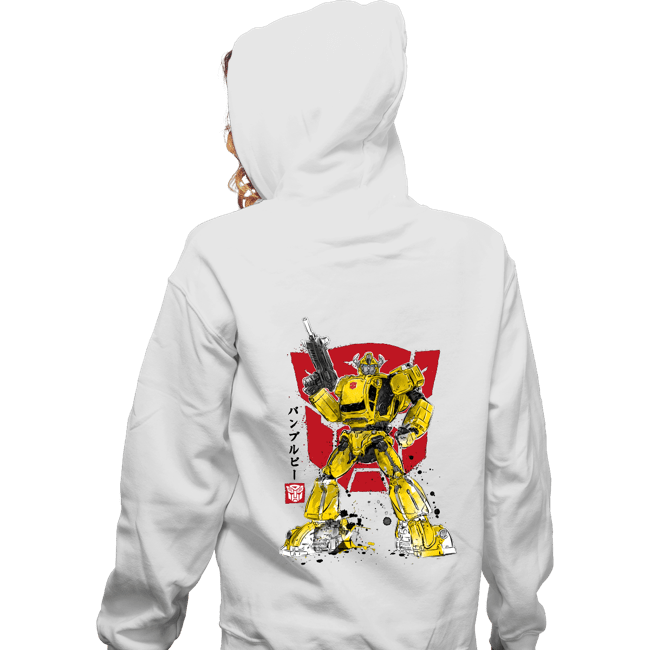 Daily_Deal_Shirts Zippered Hoodies, Unisex / Small / White Bumble Sumi-e