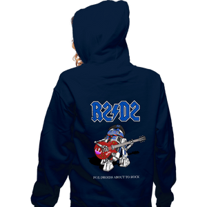 Daily_Deal_Shirts Zippered Hoodies, Unisex / Small / Navy Droids About To Rock