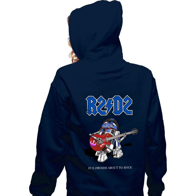 Daily_Deal_Shirts Zippered Hoodies, Unisex / Small / Navy Droids About To Rock