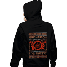 Load image into Gallery viewer, Shirts Zippered Hoodies, Unisex / Small / Black Fire Nation Ugly Sweater
