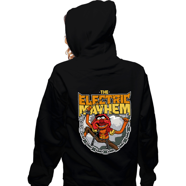 Daily_Deal_Shirts Zippered Hoodies, Unisex / Small / Black Electric Mayhem