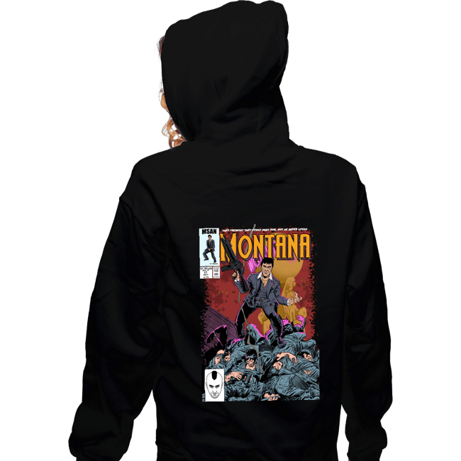 Daily_Deal_Shirts Zippered Hoodies, Unisex / Small / Black Montana Comics