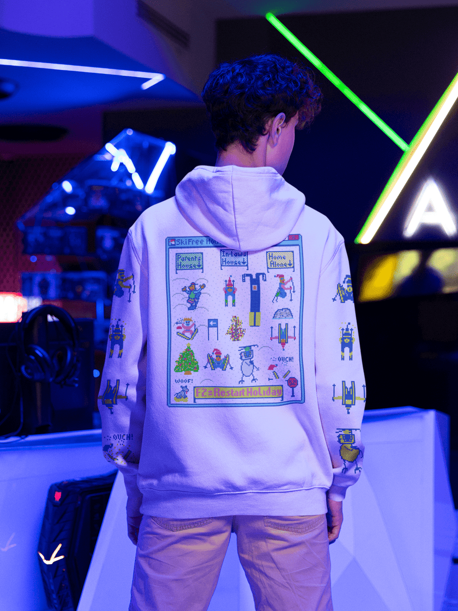 Daily_Deal_Shirts Zippered Hoodies, Unisex / Small / White Skiing Free Long Sleeve