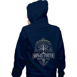 Shirts Zippered Hoodies, Unisex / Small / Navy Minas Tirith White Ale