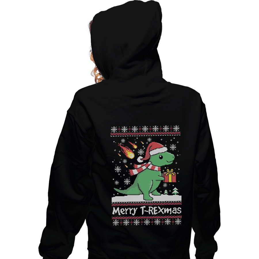 Shirts Zippered Hoodies, Unisex / Small / Black Merry T-Rexmas