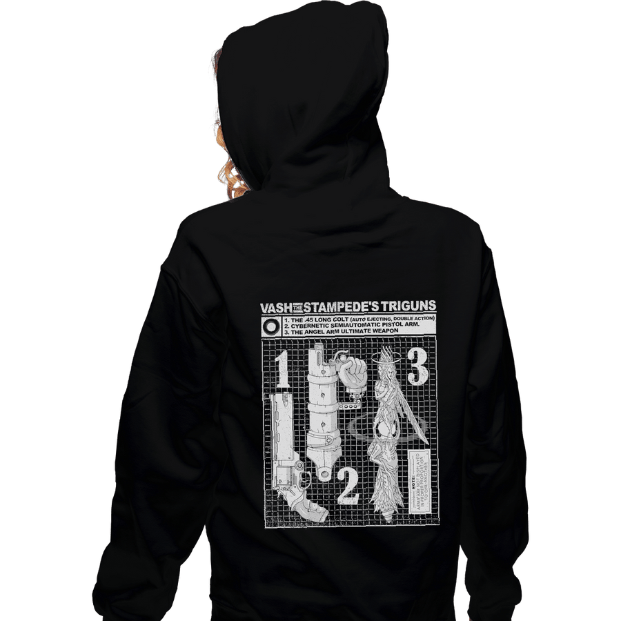 Shirts Zippered Hoodies, Unisex / Small / Black Vash The Stampede's Triguns