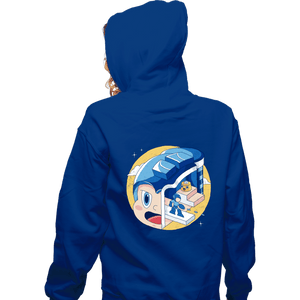 Shirts Zippered Hoodies, Unisex / Small / Royal Blue The Blue Bomber Head