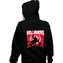 Load image into Gallery viewer, Last_Chance_Shirts Zippered Hoodies, Unisex / Small / Black Helldivers
