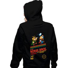 Load image into Gallery viewer, Secret_Shirts Zippered Hoodies, Unisex / Small / Black Super Norse Bros
