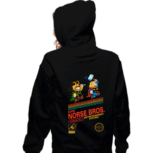 Secret_Shirts Zippered Hoodies, Unisex / Small / Black Super Norse Bros