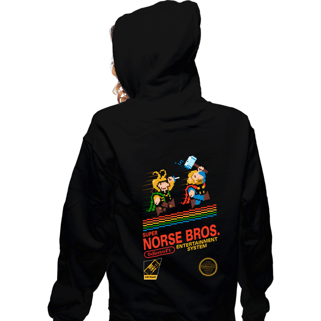 Secret_Shirts Zippered Hoodies, Unisex / Small / Black Super Norse Bros