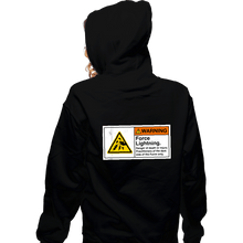 Load image into Gallery viewer, Daily_Deal_Shirts Zippered Hoodies, Unisex / Small / Black Caution Force Lightning

