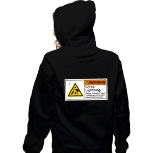 Daily_Deal_Shirts Zippered Hoodies, Unisex / Small / Black Caution Force Lightning