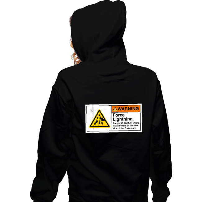 Daily_Deal_Shirts Zippered Hoodies, Unisex / Small / Black Caution Force Lightning