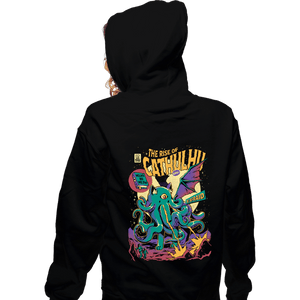 Daily_Deal_Shirts Zippered Hoodies, Unisex / Small / Black The Rise Of Cathulhu