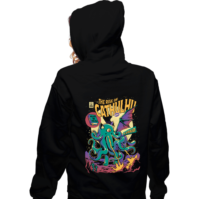 Daily_Deal_Shirts Zippered Hoodies, Unisex / Small / Black The Rise Of Cathulhu